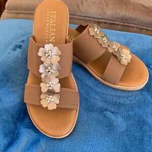 Italian Shoemakers brown wedge sandals